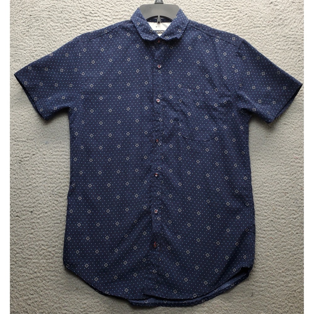 Drill Clothing Co. Sueded Shirt Mens Medium Multi Geo Print Collared‎ Button-Up